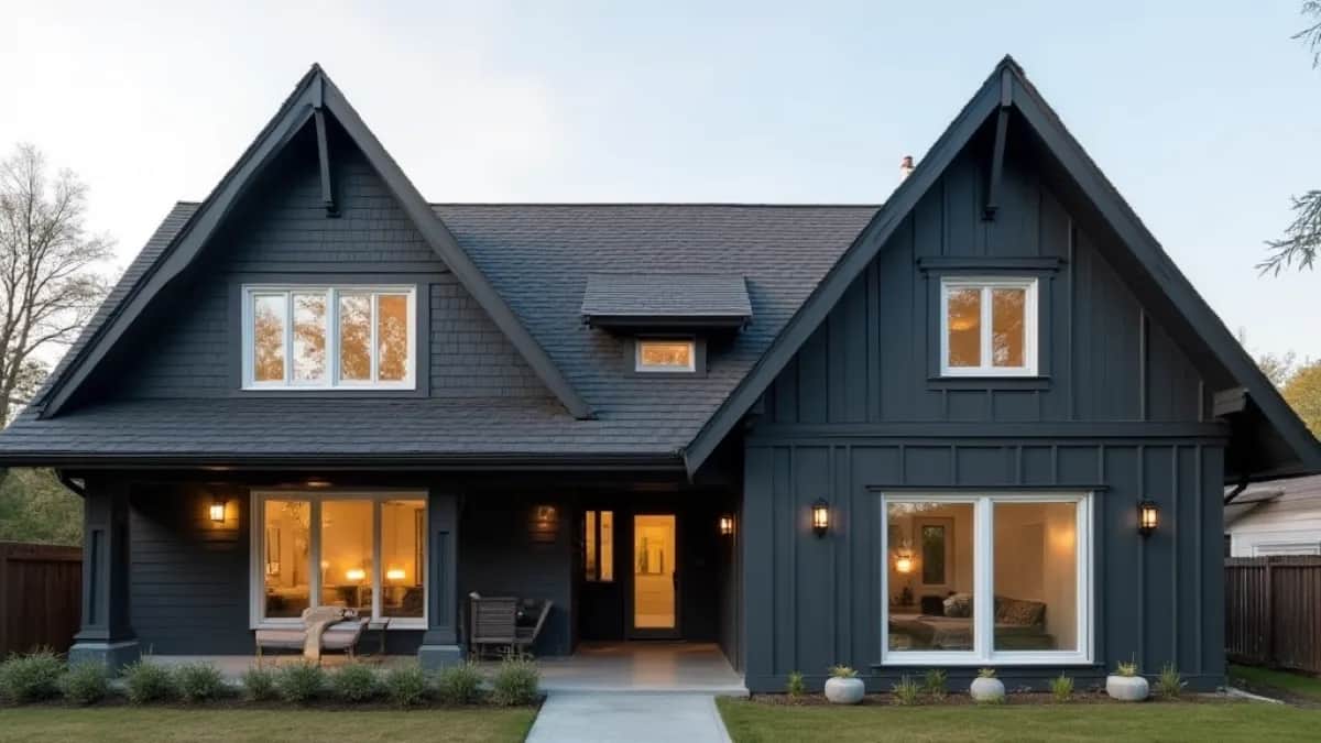 Jaką elewację wybrać do grafitowego dachu i białych okien?